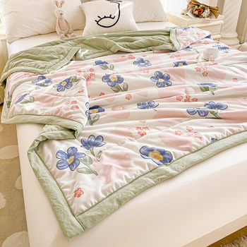 Jielia 7A vasaras kokvilnas sega mazgāšanai, audums no mazgātas kokvilnas, pildījums poliestera šķiedra, reaktīvā druka un krāsošana, stils: mazs svaigs