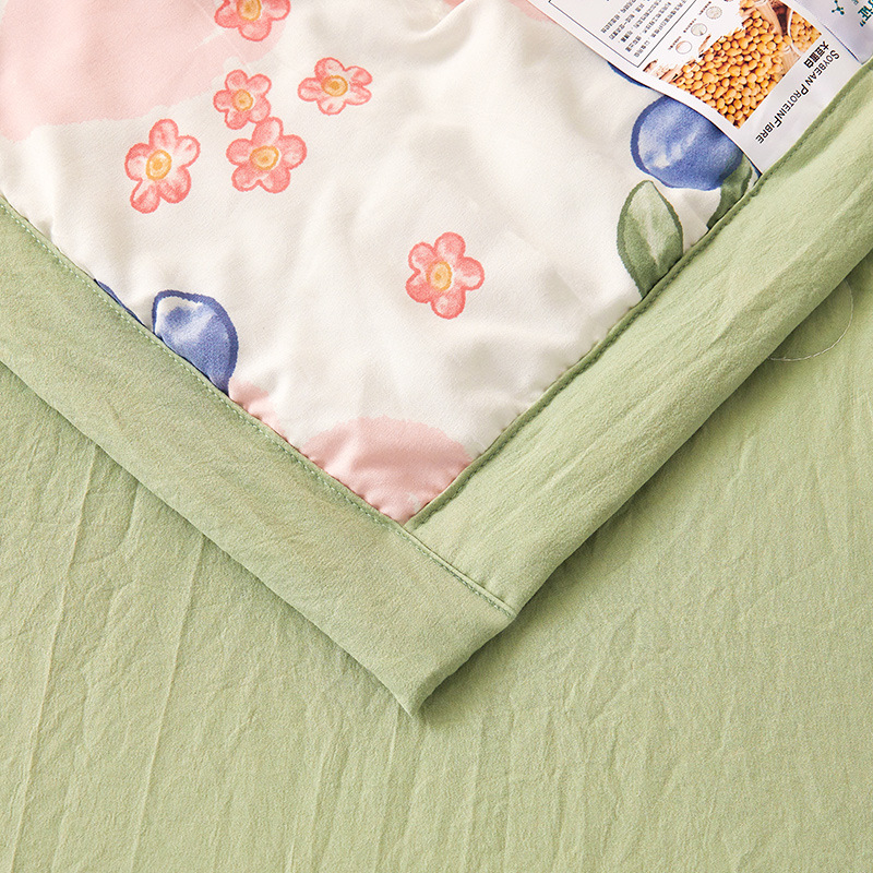 Jielia 7A vasaras kokvilnas sega mazgāšanai, audums no mazgātas kokvilnas, pildījums poliestera šķiedra, reaktīvā druka un krāsošana, stils: mazs svaigs