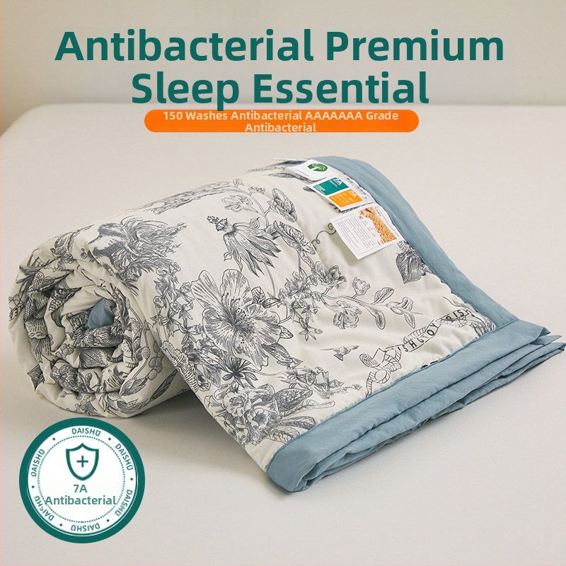 Jielia 7A vasaras kokvilnas sega mazgāšanai, audums no mazgātas kokvilnas, pildījums poliestera šķiedra, reaktīvā druka un krāsošana, stils: mazs svaigs