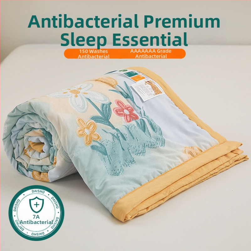 Jielia 7A vasaras kokvilnas sega mazgāšanai, audums no mazgātas kokvilnas, pildījums poliestera šķiedra, reaktīvā druka un krāsošana, stils: mazs svaigs