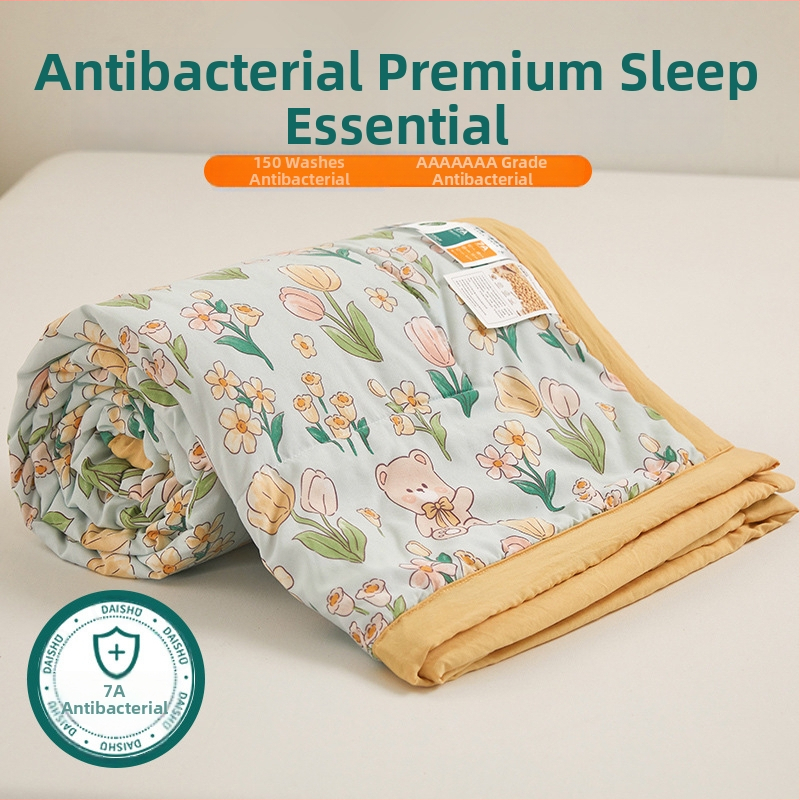 Jielia 7A vasaras kokvilnas sega mazgāšanai, audums no mazgātas kokvilnas, pildījums poliestera šķiedra, reaktīvā druka un krāsošana, stils: mazs svaigs