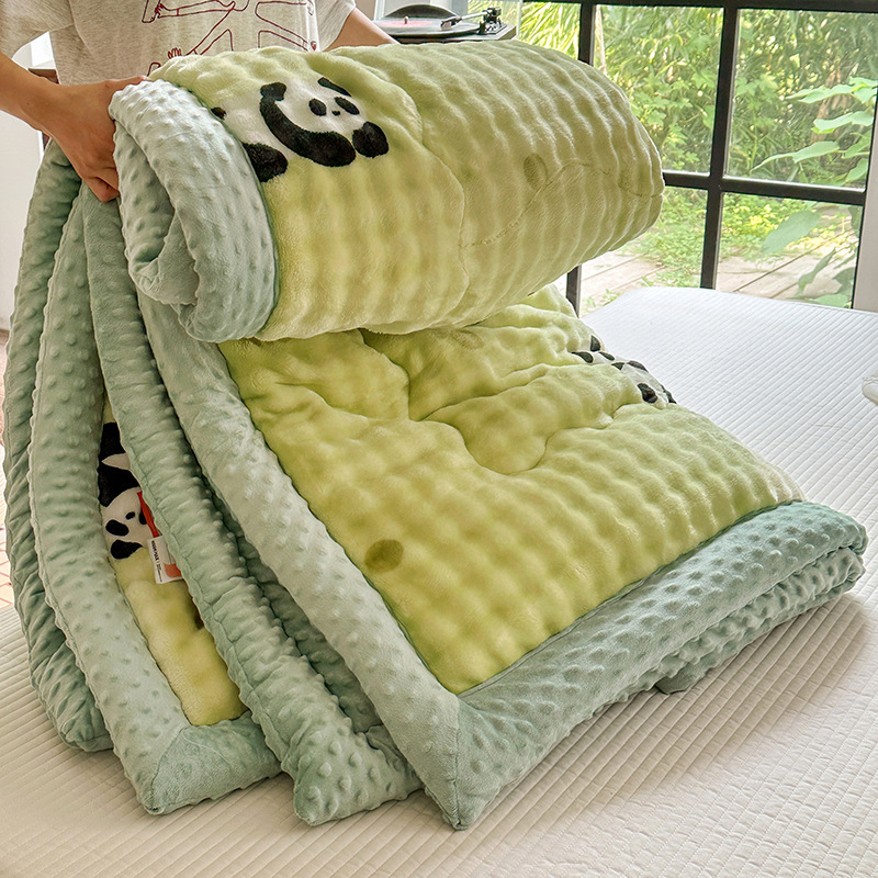 Piena velveta trīsslāņu segu, pildījums sojas šķiedra, Twill audums, ziema, 3–3,5 kg