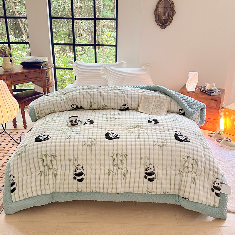 Piena velveta trīsslāņu segu, pildījums sojas šķiedra, Twill audums, ziema, 3–3,5 kg