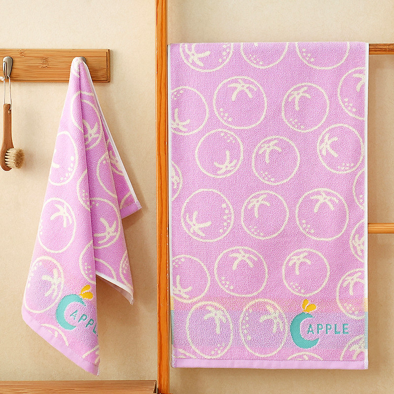 Tīrs kokvilnas vannas un sejas dvielis — Žakarda audums, 100–120 g, absorbējošs, ātri žūst