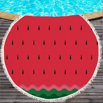 Arbuza raksta mikrošķiedras pludmales/dušas dvielis ar bārkstīm, 150D, virs 500 g, digitālā druka