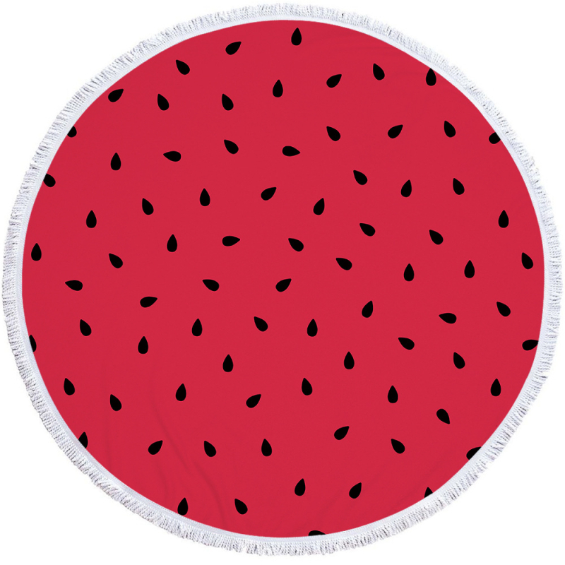 Arbuza raksta mikrošķiedras pludmales/dušas dvielis ar bārkstīm, 150D, virs 500 g, digitālā druka