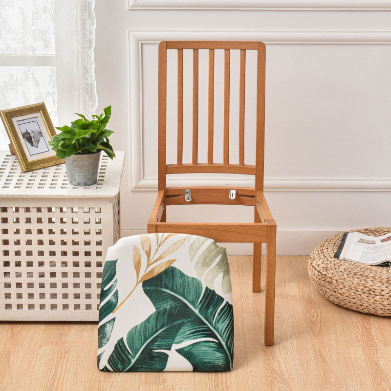 Poliészter székfedő, négyzet alakú csúszásmentes, étkezőkhöz, dekoratív, nordic stílusú