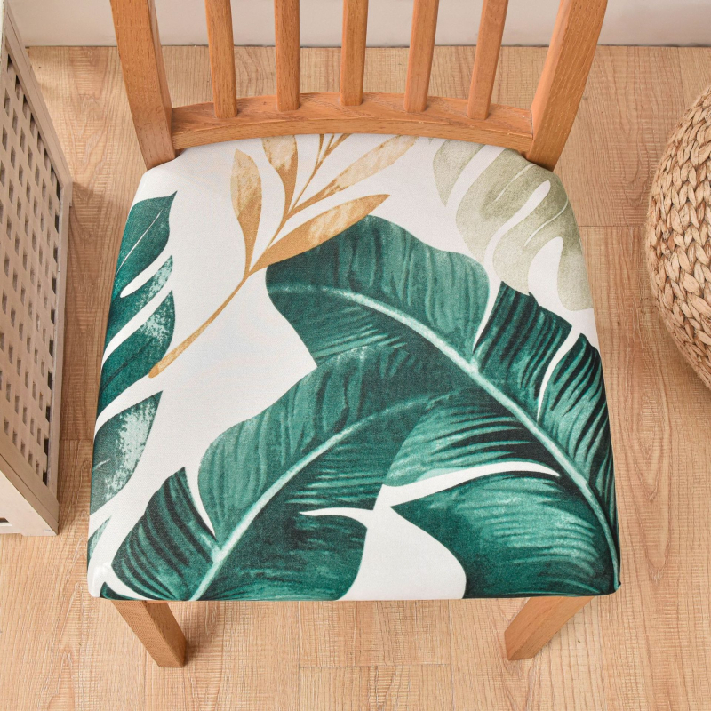 Poliészter székfedő, négyzet alakú csúszásmentes, étkezőkhöz, dekoratív, nordic stílusú