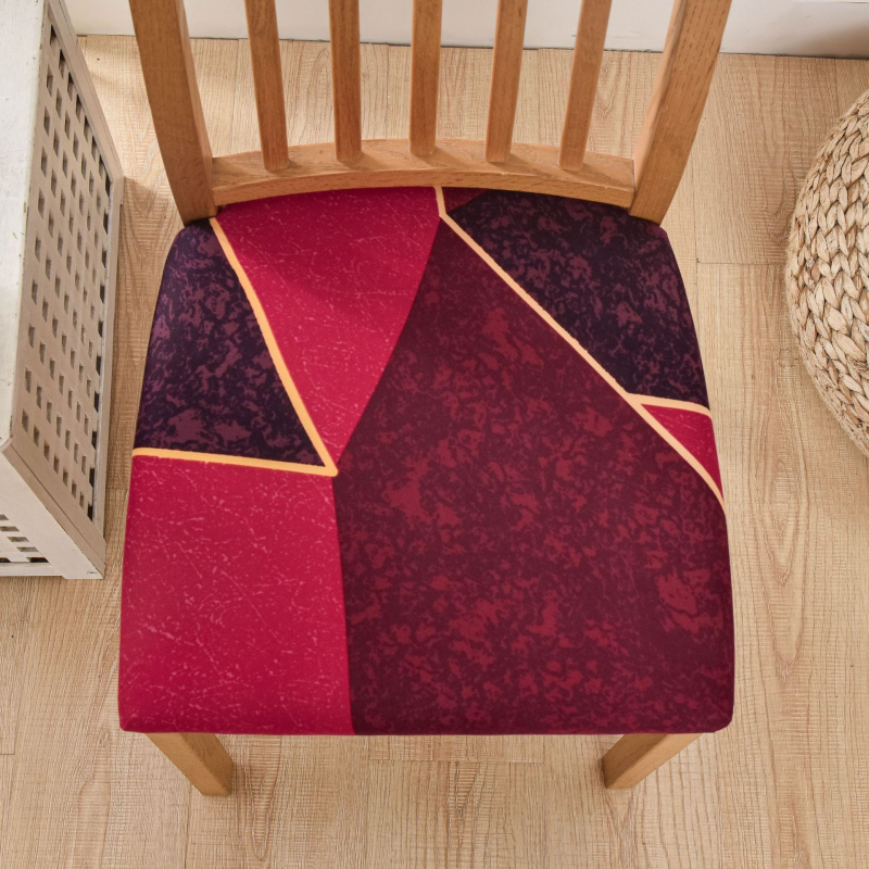 Poliészter székfedő, négyzet alakú csúszásmentes, étkezőkhöz, dekoratív, nordic stílusú