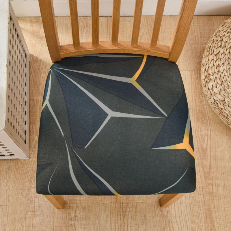 Poliészter székfedő, négyzet alakú csúszásmentes, étkezőkhöz, dekoratív, nordic stílusú