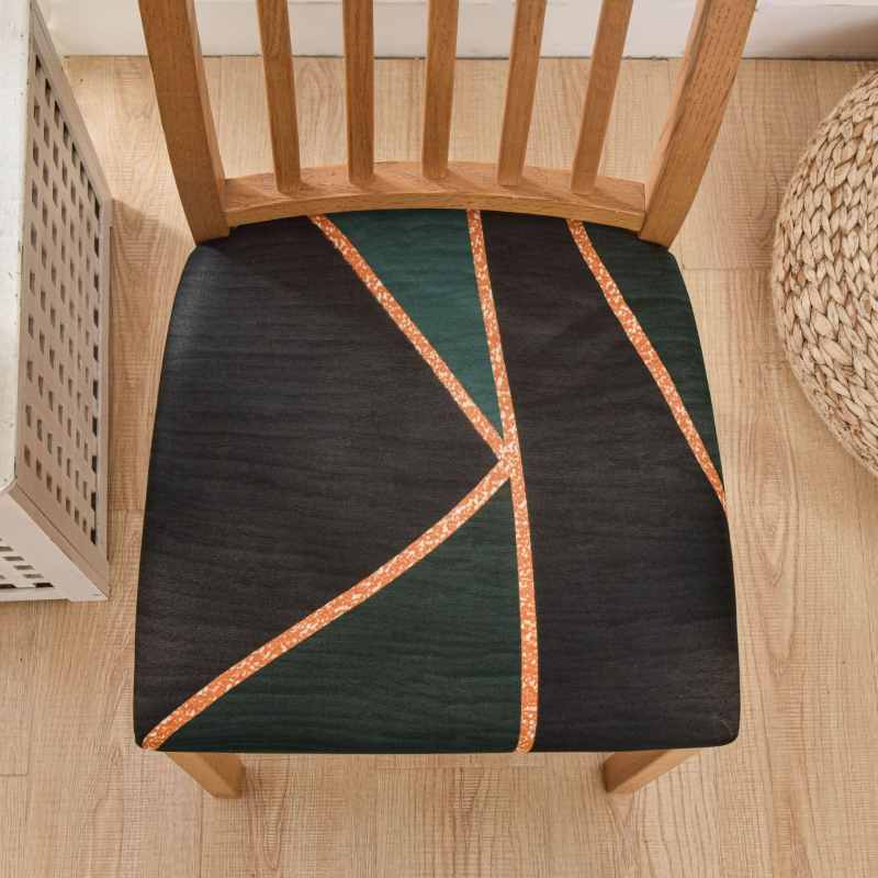 Poliészter székfedő, négyzet alakú csúszásmentes, étkezőkhöz, dekoratív, nordic stílusú