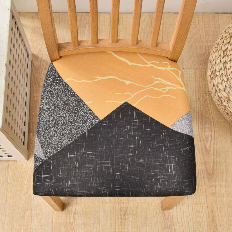 Poliészter székfedő, négyzet alakú csúszásmentes, étkezőkhöz, dekoratív, nordic stílusú