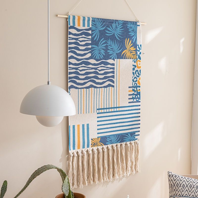 Prancūziško stiliaus aukštos kokybės pakabinama paveikslas iš medvilnės ir lino, abstraktus raštas, rėmas iš smėlio akmens, poliesterio pagrindas, tinkama svetainei