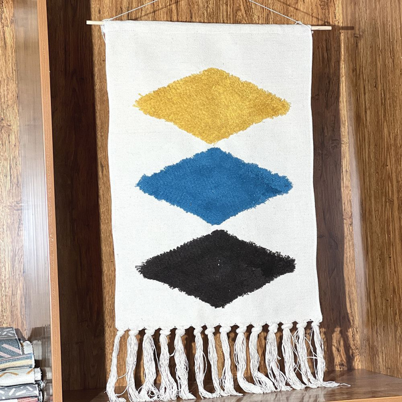 Prancūziško stiliaus aukštos kokybės pakabinama paveikslas iš medvilnės ir lino, abstraktus raštas, rėmas iš smėlio akmens, poliesterio pagrindas, tinkama svetainei