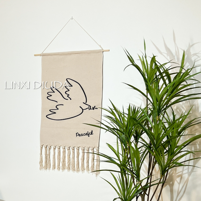 Prancūziško stiliaus aukštos kokybės pakabinama paveikslas iš medvilnės ir lino, abstraktus raštas, rėmas iš smėlio akmens, poliesterio pagrindas, tinkama svetainei