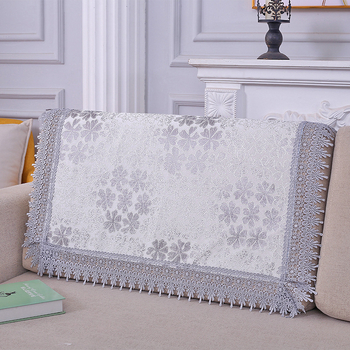 Husă pentru spătarul canapelei, prosop pătrat, antiderapant, universal pentru toate anotimpurile; material dantelă, model plante-flori, stil minimalist, tip pernă.