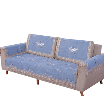 Husă pentru spătarul canapelei, prosop pătrat, antiderapant, universal pentru toate anotimpurile; material dantelă, model plante-flori, stil minimalist, tip pernă.