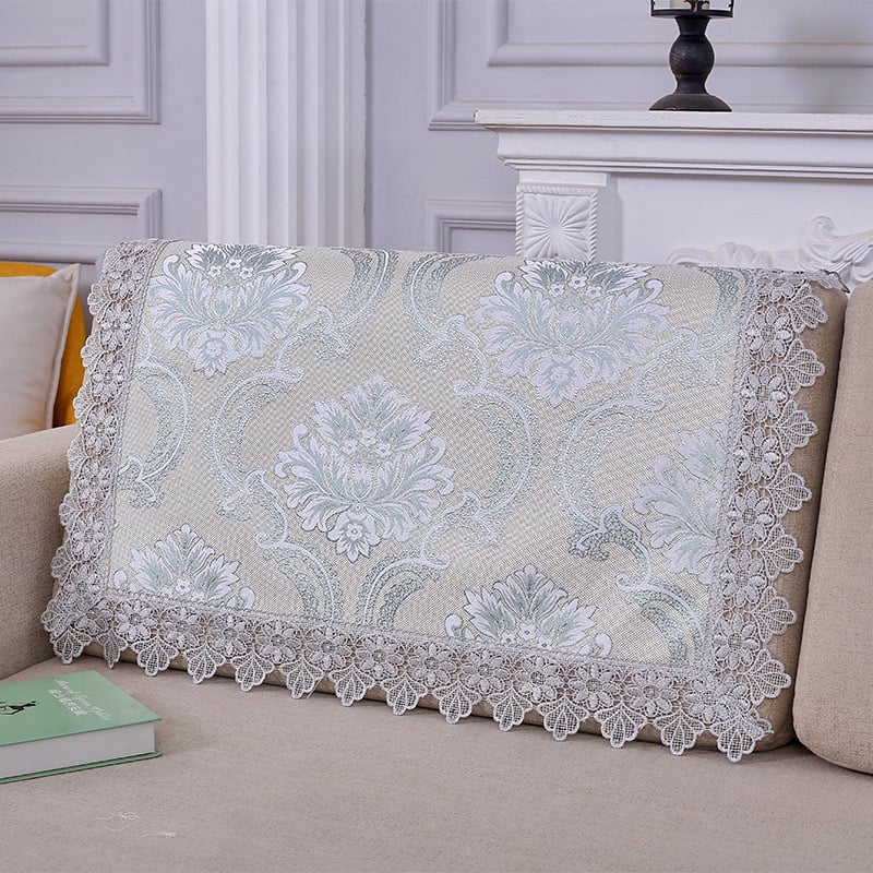 Husă pentru spătarul canapelei, prosop pătrat, antiderapant, universal pentru toate anotimpurile; material dantelă, model plante-flori, stil minimalist, tip pernă.