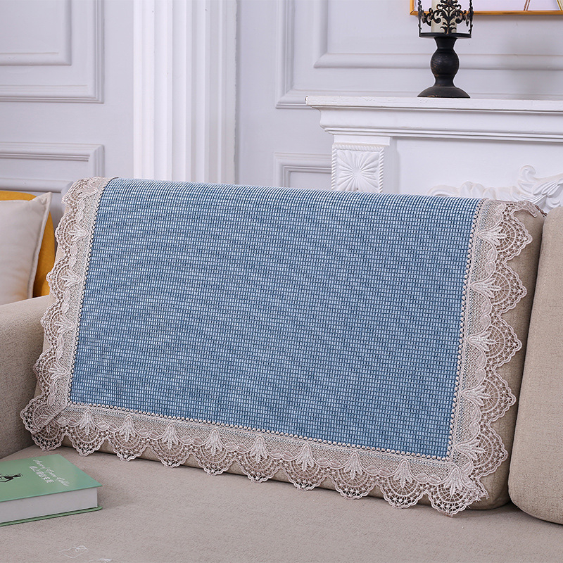 Husă pentru spătarul canapelei, prosop pătrat, antiderapant, universal pentru toate anotimpurile; material dantelă, model plante-flori, stil minimalist, tip pernă.
