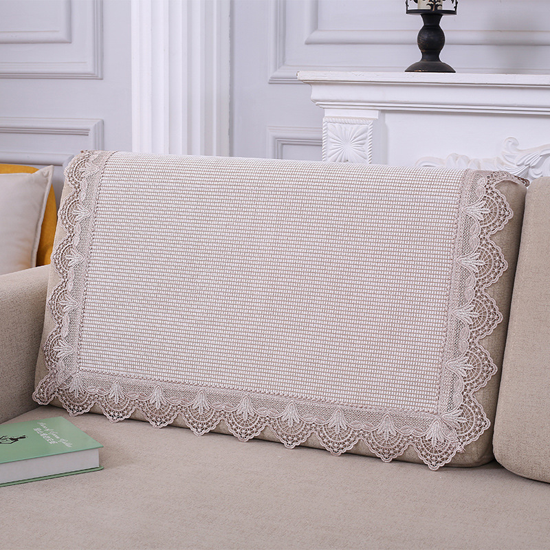 Husă pentru spătarul canapelei, prosop pătrat, antiderapant, universal pentru toate anotimpurile; material dantelă, model plante-flori, stil minimalist, tip pernă.