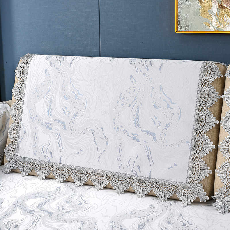 Husă pentru spătarul canapelei, prosop pătrat, antiderapant, universal pentru toate anotimpurile; material dantelă, model plante-flori, stil minimalist, tip pernă.