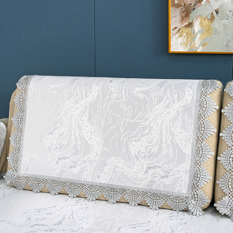 Husă pentru spătarul canapelei, prosop pătrat, antiderapant, universal pentru toate anotimpurile; material dantelă, model plante-flori, stil minimalist, tip pernă.