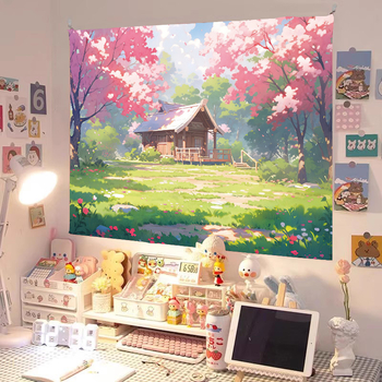 Gobelēns ar ainavas motīvu, kokvilna, vienkāršs un moderns stils, mašīnveidots austs, taisnstūra forma