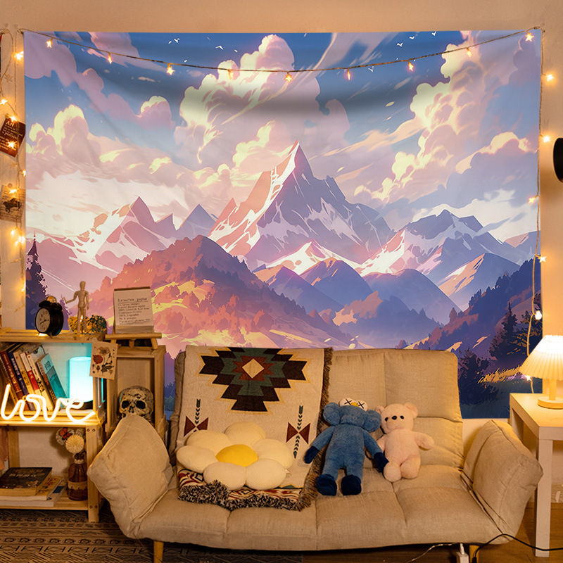 Gobelēns ar ainavas motīvu, kokvilna, vienkāršs un moderns stils, mašīnveidots austs, taisnstūra forma