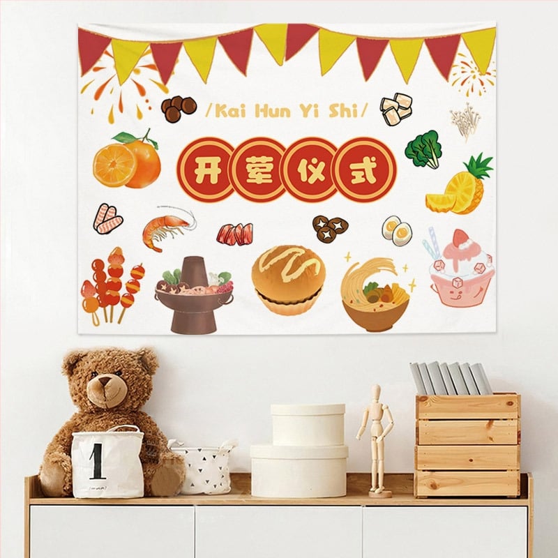 Poliestera gobelēns sienas tapiserija, taisnstūra forma, mašīnas mazgāšana, festivāla stils, piemērots viesistabai un guļamistabai.