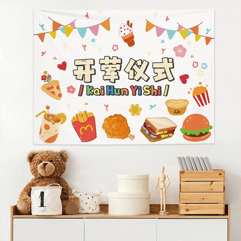 Poliestera gobelēns sienas tapiserija, taisnstūra forma, mašīnas mazgāšana, festivāla stils, piemērots viesistabai un guļamistabai.