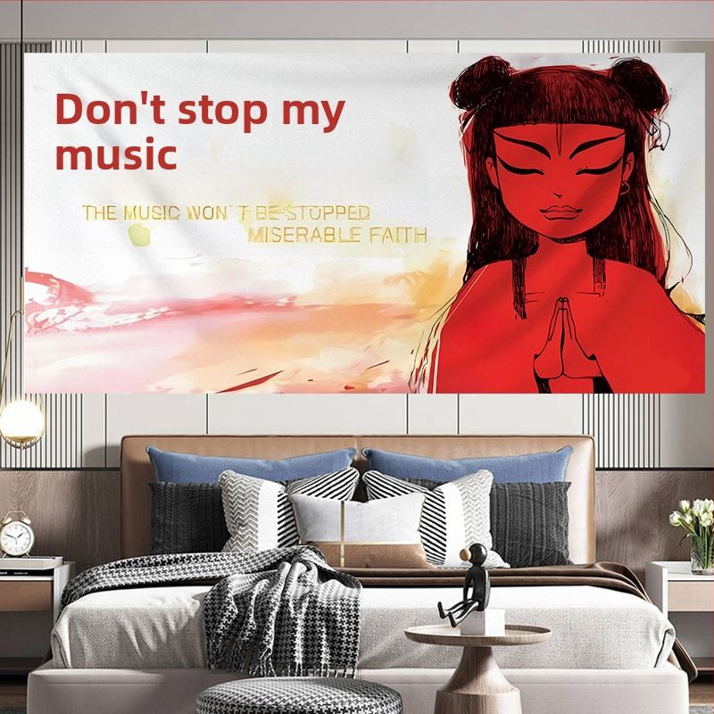 Tapiserija - poliesteres sienas dekors ar ainavu motīvu, taisnstūra forma, neadītā audums, Nacionālais vējš stils; 91–100% poliestera saturs; piemērota dzīvojamai istabai, guļamistabai, ārējiem telpām, restorāniem, vannas istabai, balkoniem, bērnu istabai