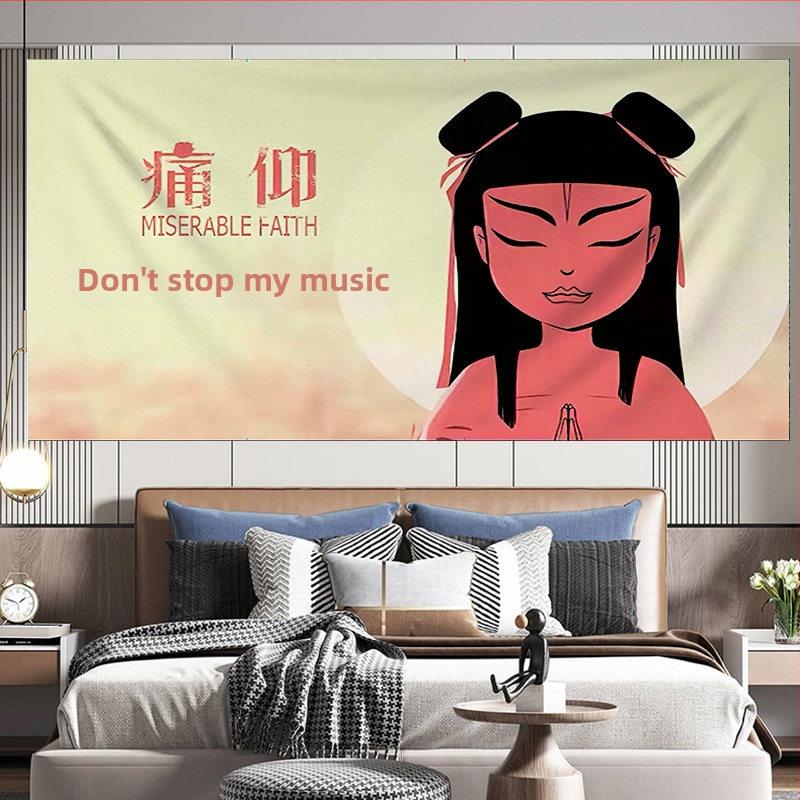 Tapiserija - poliesteres sienas dekors ar ainavu motīvu, taisnstūra forma, neadītā audums, Nacionālais vējš stils; 91–100% poliestera saturs; piemērota dzīvojamai istabai, guļamistabai, ārējiem telpām, restorāniem, vannas istabai, balkoniem, bērnu istabai