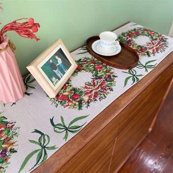 Asztali zászló, 60% poliészter és 40% pamut keverék, ünnepi minta