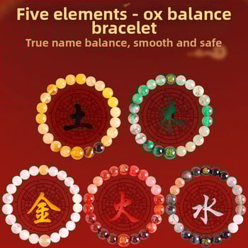 Penkių elementų apyrankė moterims, natūralus kristalas citrinas, rankų darbo, originalus dizainas