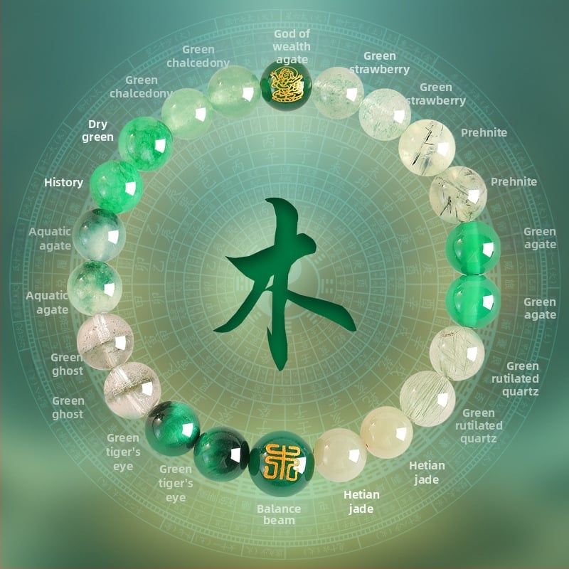 Penkių elementų apyrankė moterims, natūralus kristalas citrinas, rankų darbo, originalus dizainas