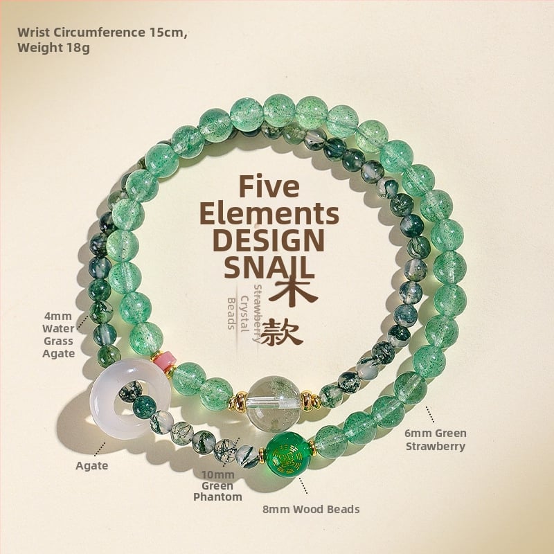 Penkių elementų apyrankė moterims, natūralus kristalas citrinas, rankų darbo, originalus dizainas