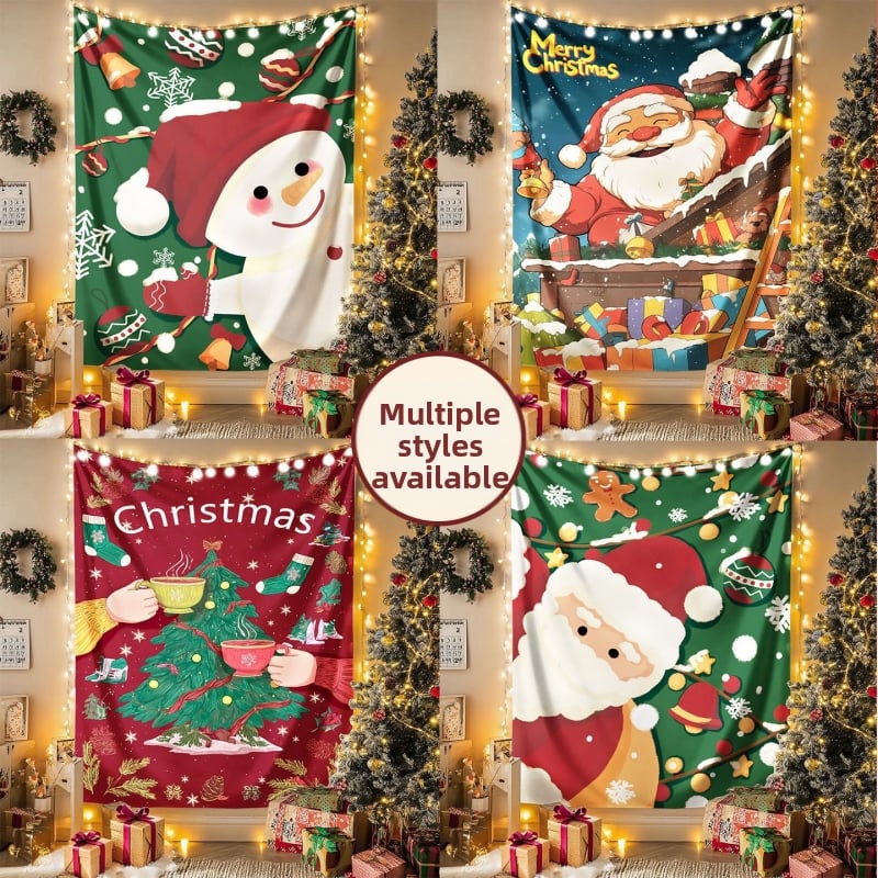Ziemassvētku sienas gobelis - plūšains audums, poliesters 71–80%, mūsdienīgs minimālisma stils, pielāgojams