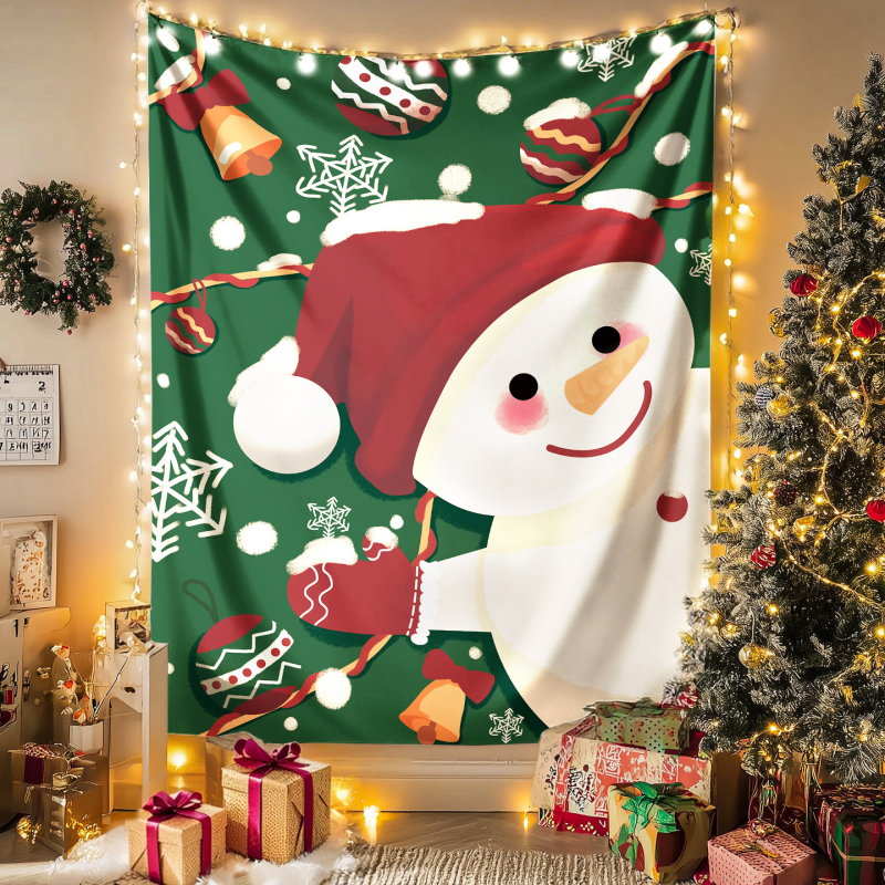 Ziemassvētku sienas gobelis - plūšains audums, poliesters 71–80%, mūsdienīgs minimālisma stils, pielāgojams