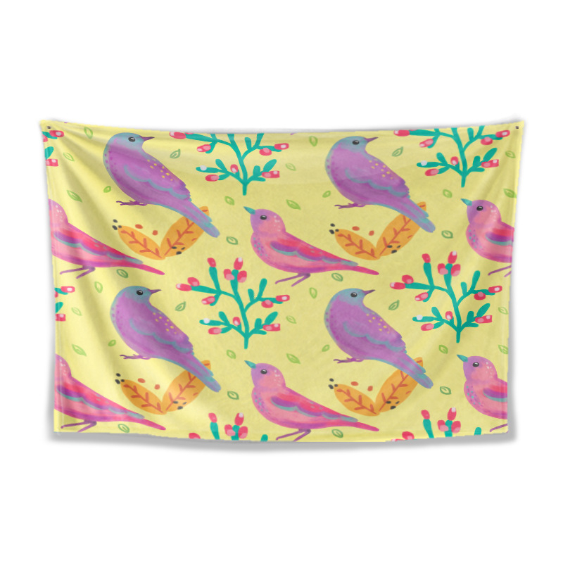 Dzīvnieku zīmējumu tapiserija animācijas stilā, poliesters, digitālais siltuma pārnešanas process, taisnstūra forma, Cartoon/Anime raksts, piemērota dzīvojamai istabai un guļamistabai