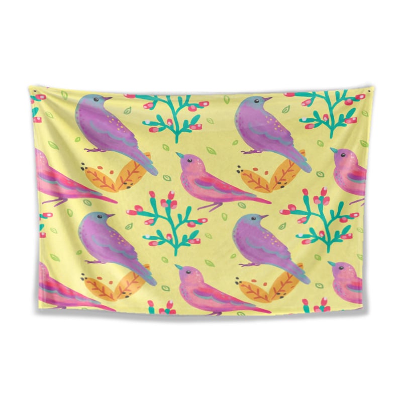 Dzīvnieku zīmējumu tapiserija animācijas stilā, poliesters, digitālais siltuma pārnešanas process, taisnstūra forma, Cartoon/Anime raksts, piemērota dzīvojamai istabai un guļamistabai