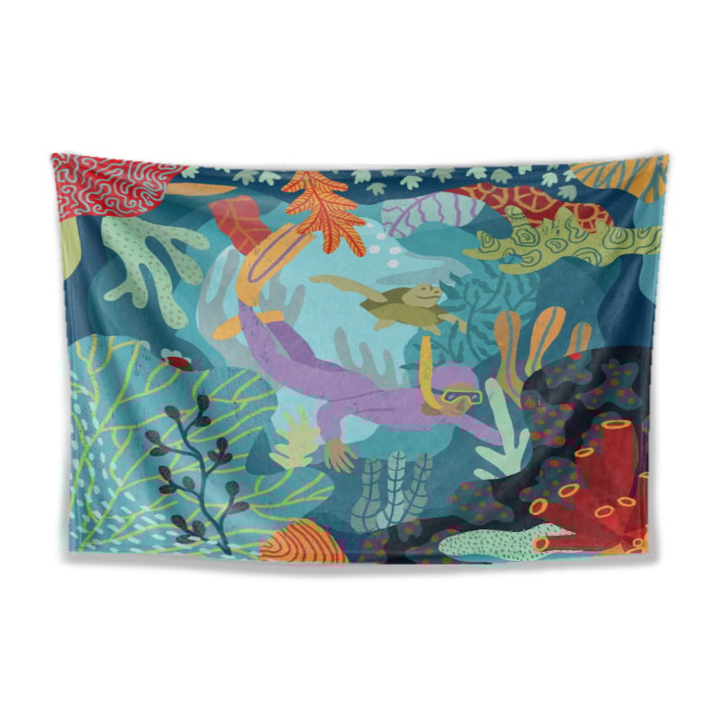 Dzīvnieku zīmējumu tapiserija animācijas stilā, poliesters, digitālais siltuma pārnešanas process, taisnstūra forma, Cartoon/Anime raksts, piemērota dzīvojamai istabai un guļamistabai