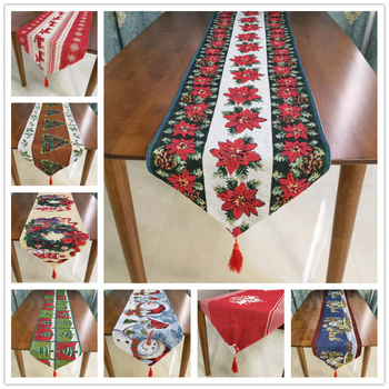 Božićni jacquard stolni runner, 80% pamuk, 20% poliester, svečani uzorak