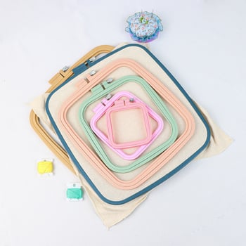 Krustdūrienu komplekts ar ABS plastmasas riņķi, 11CT audums, motīvs: personāži, DIY šūšana