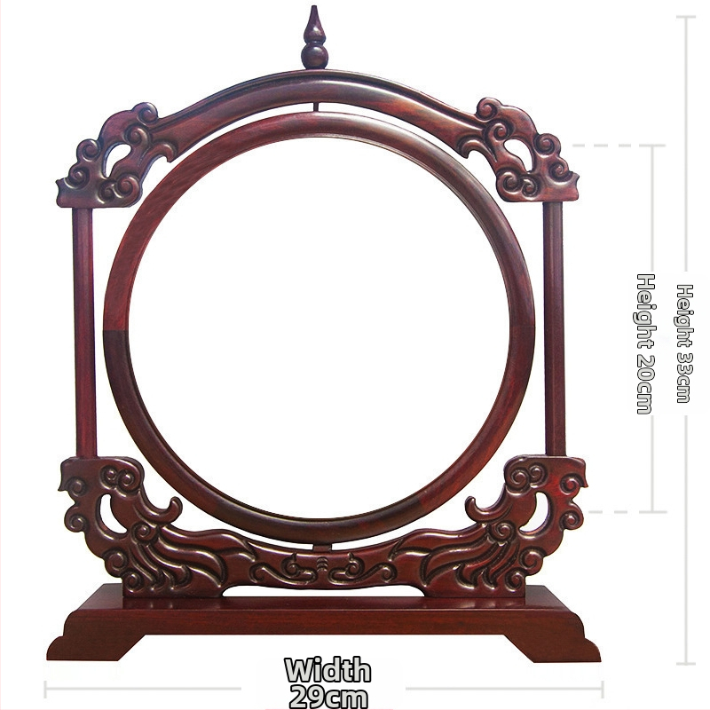 Koka rāmis, divpusējs fotoraams ar Suzhou izšuvumu, plastmasas plāksne, ziedu/zaļumu raksts, etnisks stils