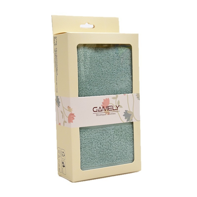 Prosop în cutie cadou, 90 g bumbac cu fibre lungi, țesătură simplă, fir pieptănat, logo personalizabil