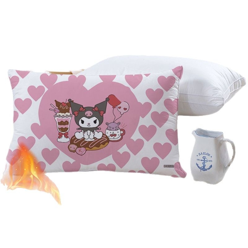 Divpusēja spilvendrāna bērniem Kuromi ar flīsa oderi, digitālā apdruka, 100% poliesters