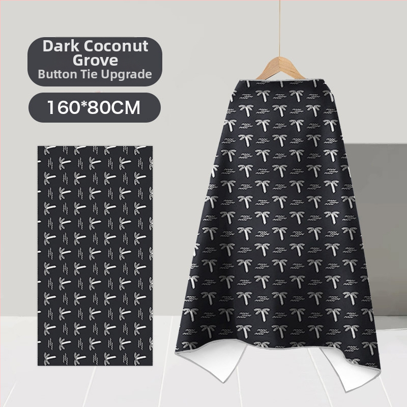 Nēsājamais mikroviļņu dvieļu pludmales pončo – ātri žūst, viegls, ar pogu kapuci; Materiāls: mikrofibra; Svars zem 100 g; Diegs: 150D; Jacquard aušana