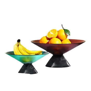 Stikla augļu plate Eiropas stilā ar gaišu luksusa retro dizainu, Autonomy zīmols, uzsākta 2021. gadā.