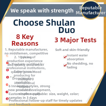 Vannas dvieļu komplekts (divi gabali) no warp-knit poliestera ar neilonu, korallfleks, GSM 200–300, maisījums 80/20, pavedienu skaits 32, pielāgota apstrāde — SULDUO/Shulando