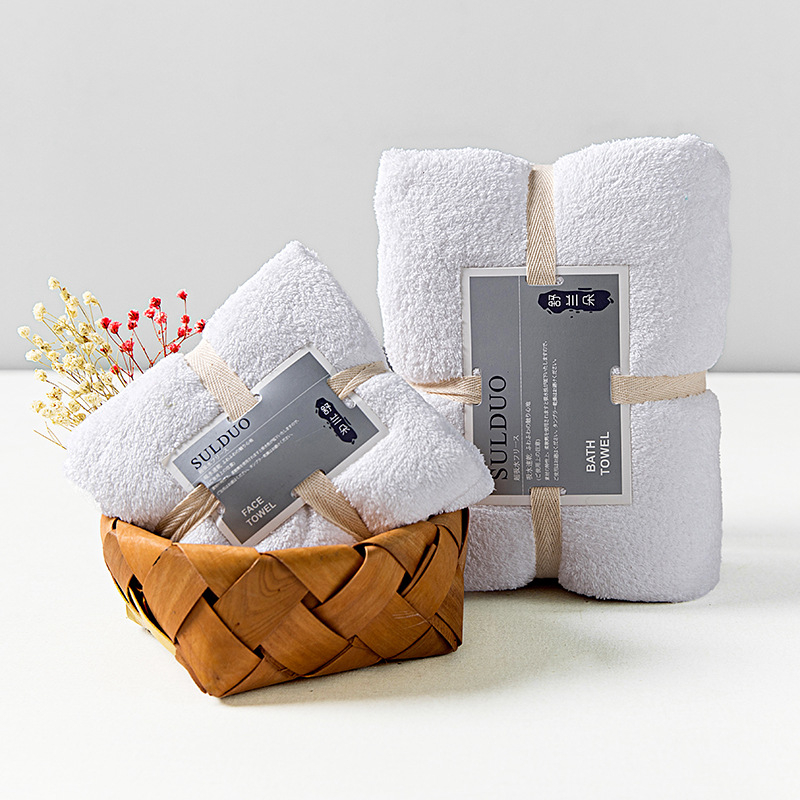 Vannas dvieļu komplekts (divi gabali) no warp-knit poliestera ar neilonu, korallfleks, GSM 200–300, maisījums 80/20, pavedienu skaits 32, pielāgota apstrāde — SULDUO/Shulando